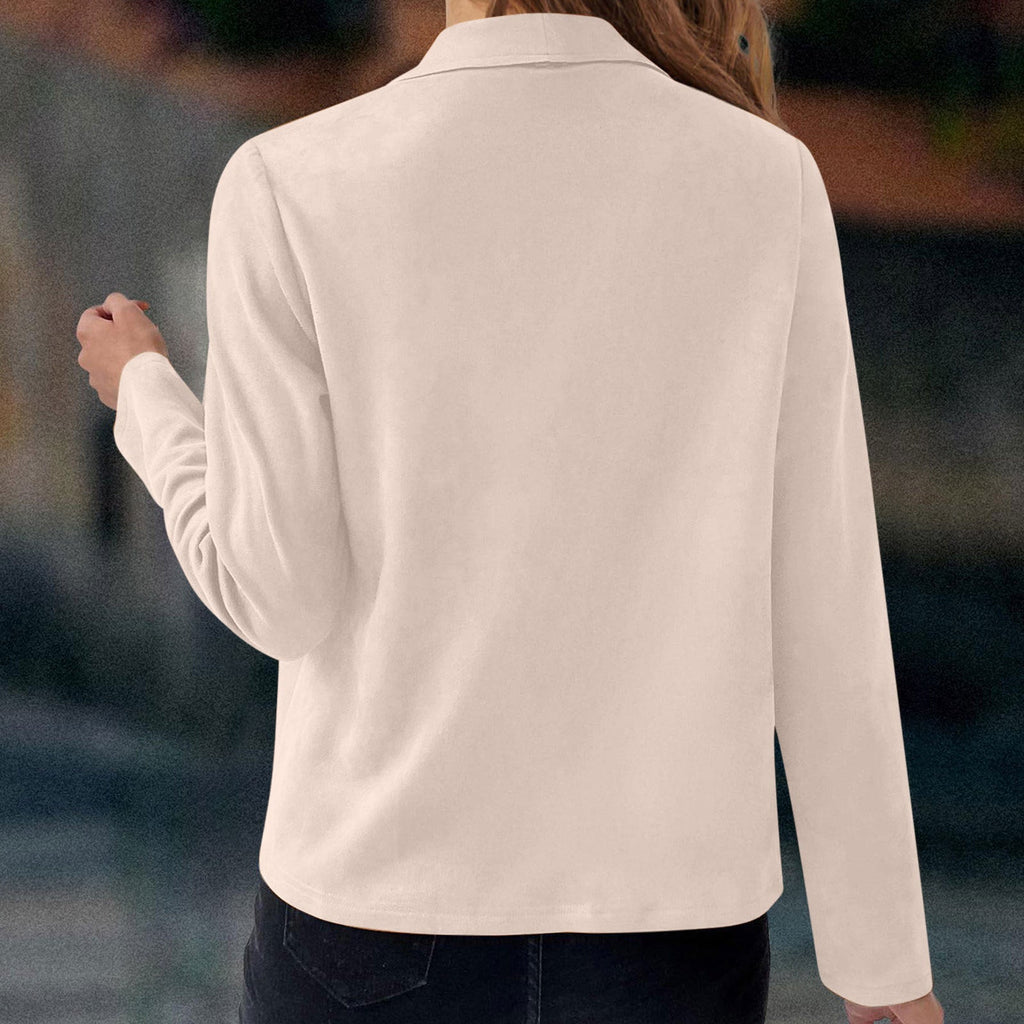 Khaki Waterfall Collar Cropped Jacket