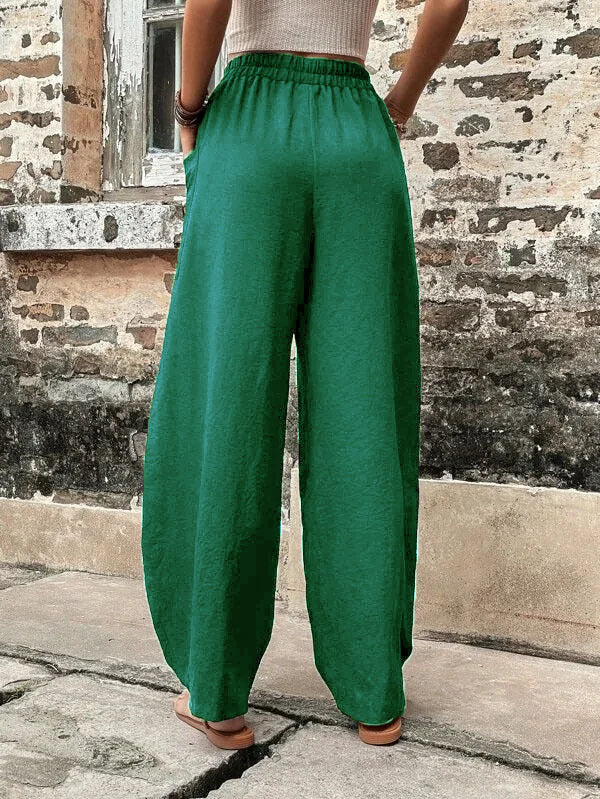 loose fit elastic-waist Pants