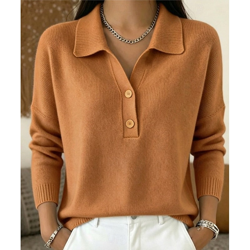 Blue Refined Collared Sweater