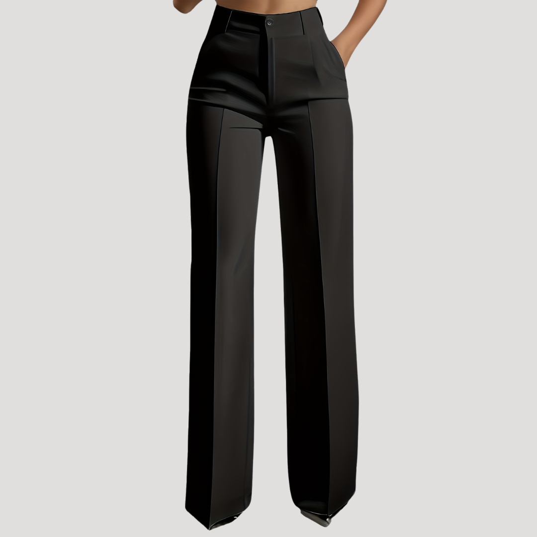 White high-waist wide-leg Pants