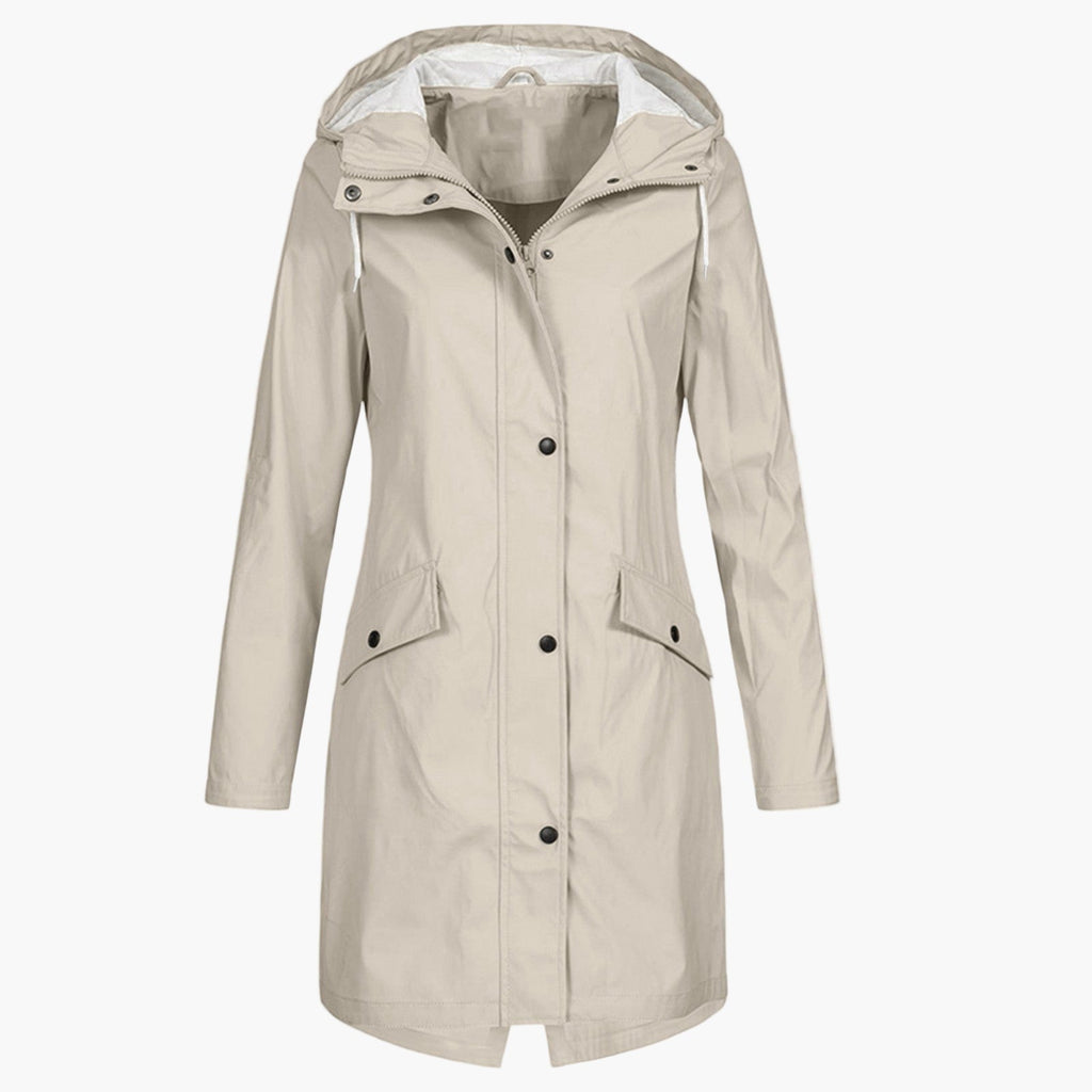 Navy Blue Hooded Raincoat