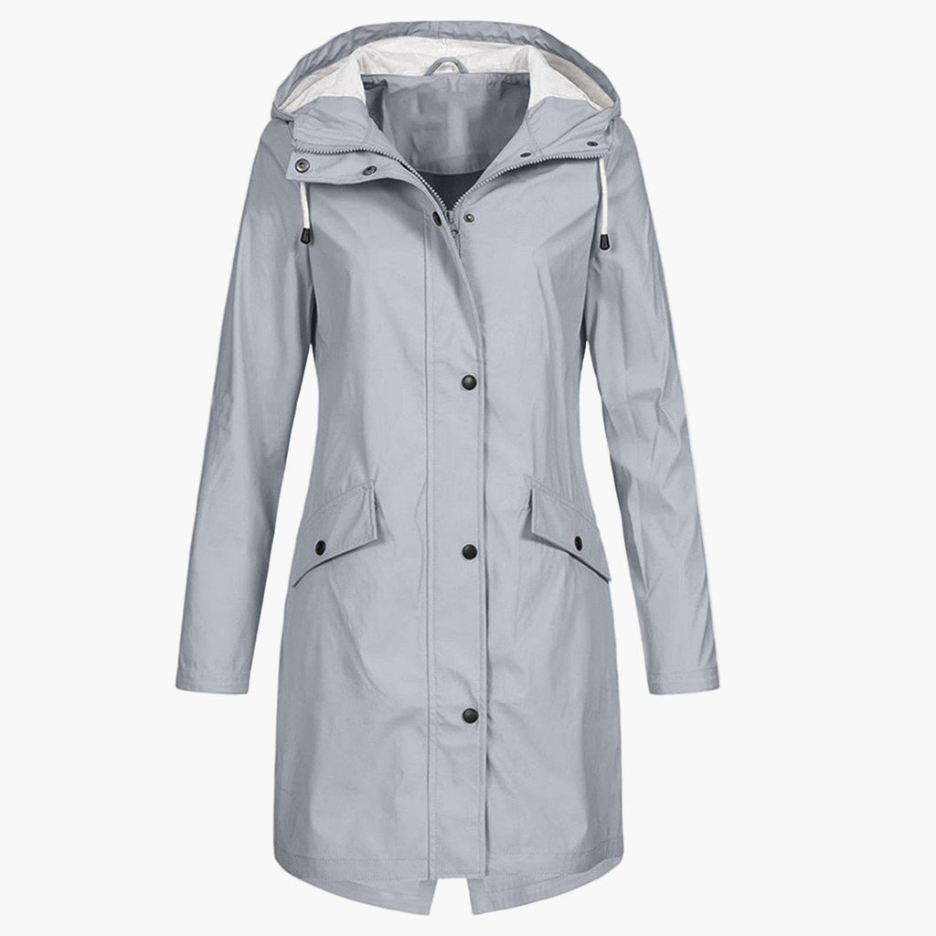 Navy Blue Hooded Raincoat