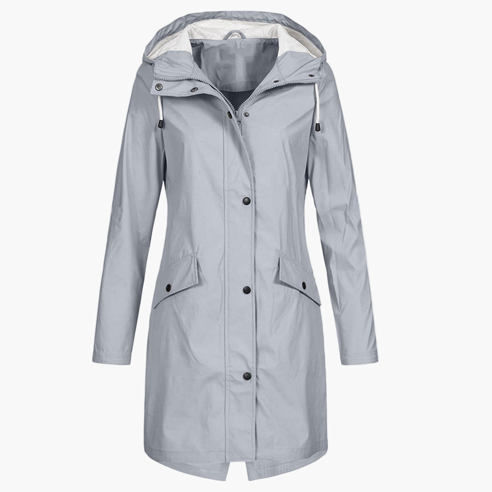 Navy Blue Hooded Raincoat