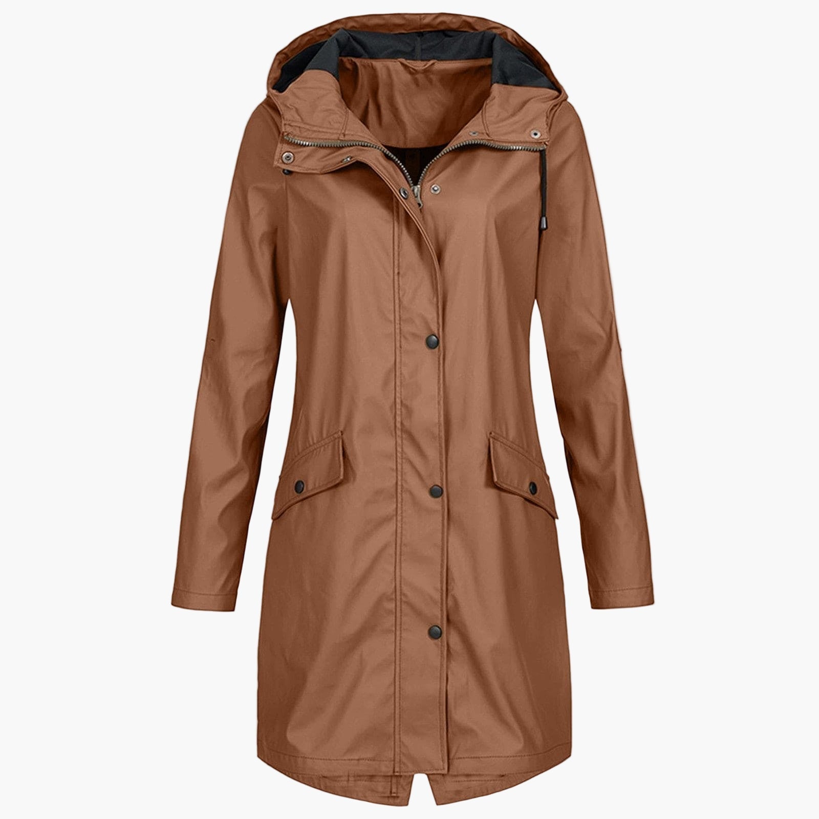 Navy Blue Hooded Raincoat