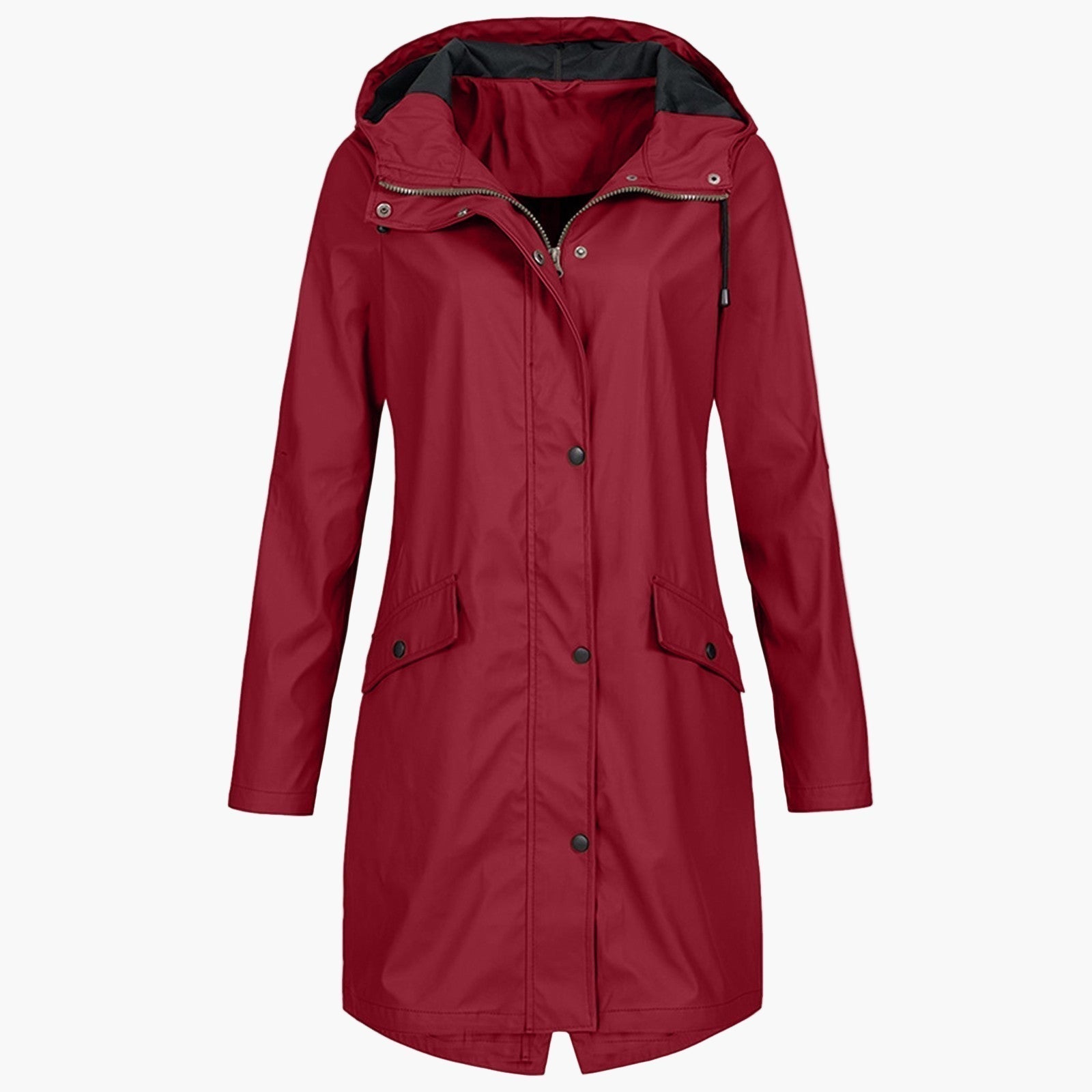 Navy Blue Hooded Raincoat
