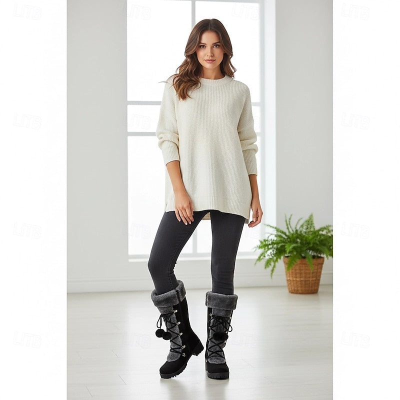 cozy lace-up winter Boots