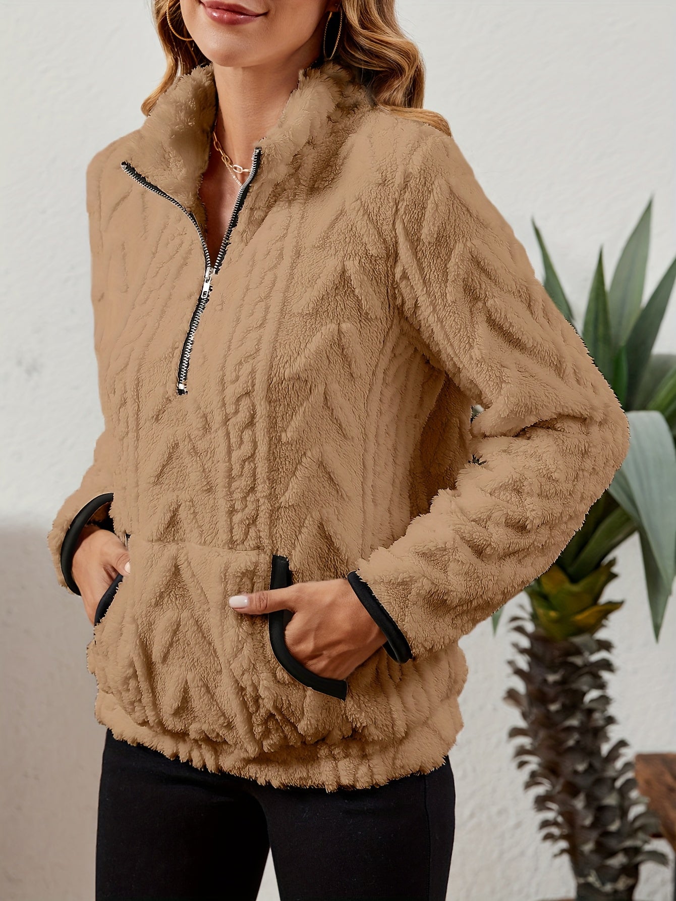 Cozy Half-Zip Sweater with Kangaroo Pocket
