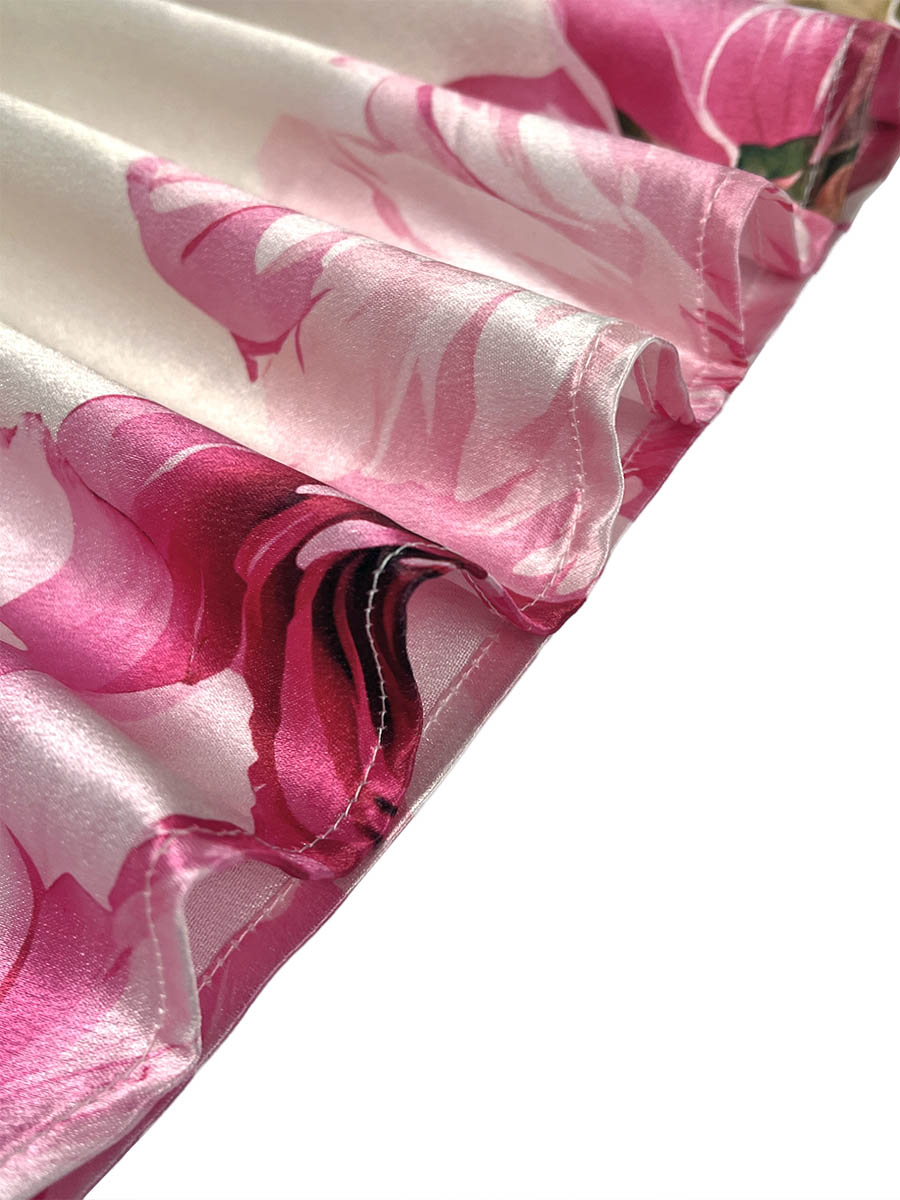 Pink Floral Print Maxi Dress