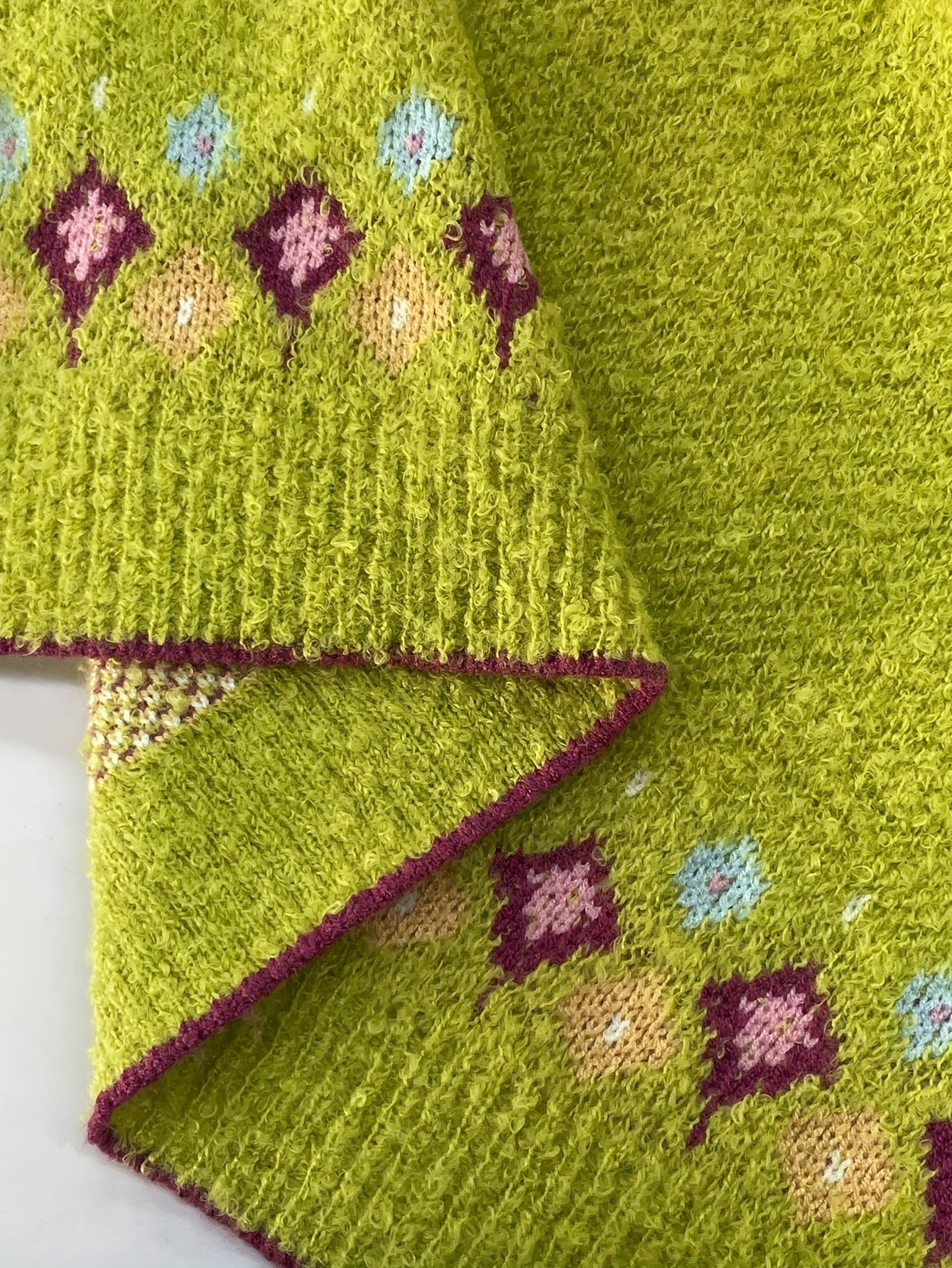 Green Nordic patterned cardigan