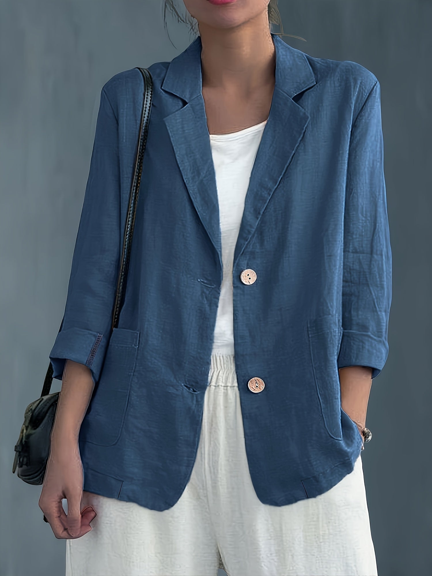 Blue Classic Linen Blazer