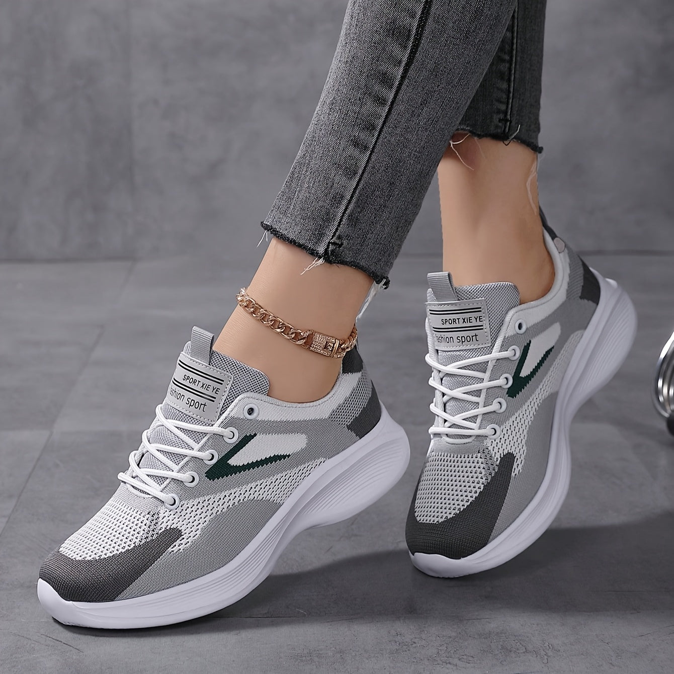 White and Gray lightweight everyday Sneakers