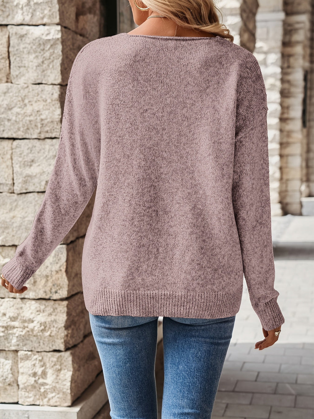 Navy V-neck Sweater