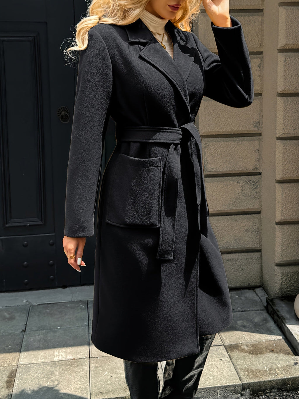 Camel Belted Long Coat