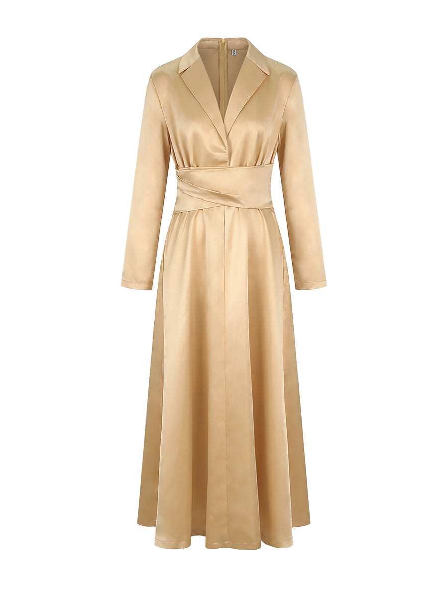 Gold A-Line Maxi Dress