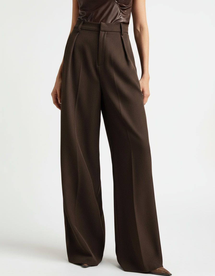 High Waist Wide Leg Tailored Pants Summer