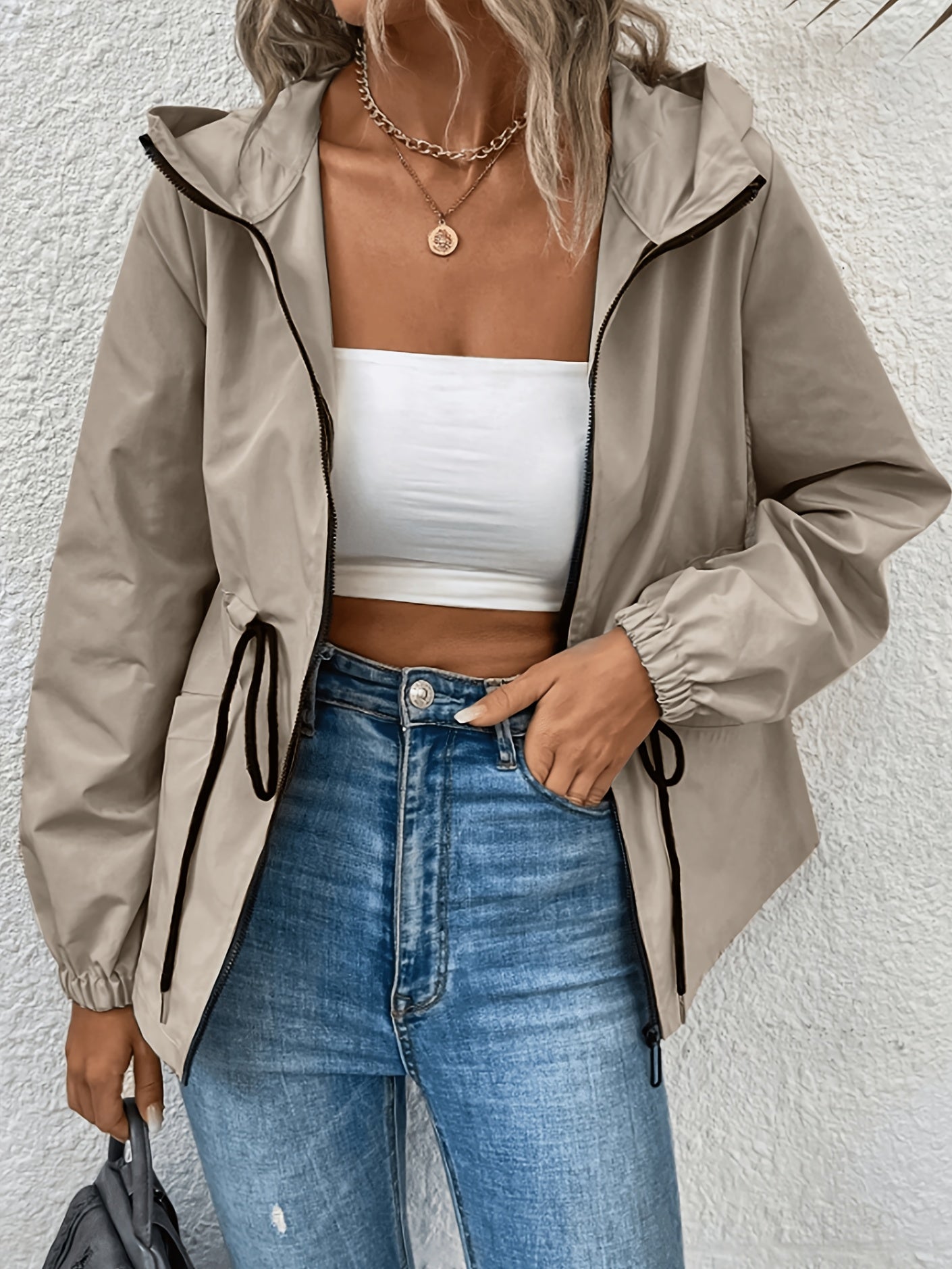 Khaki Hooded Coat