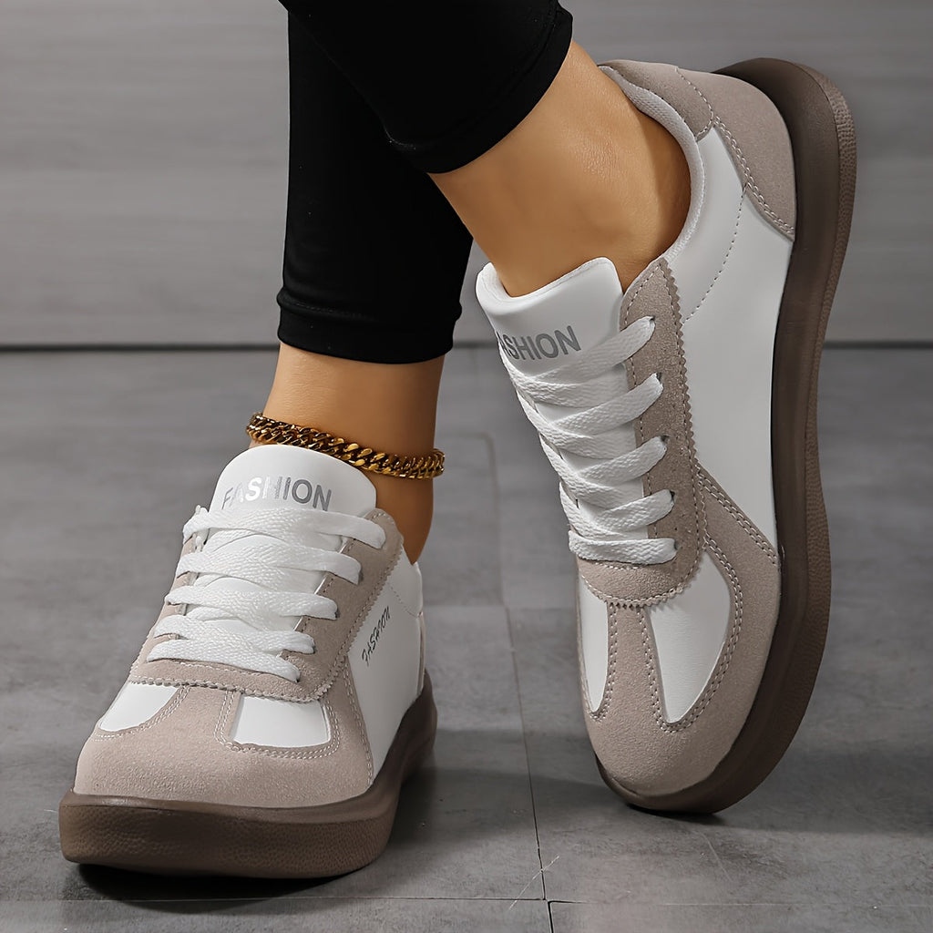 White and Gray everyday lace-up Sneakers