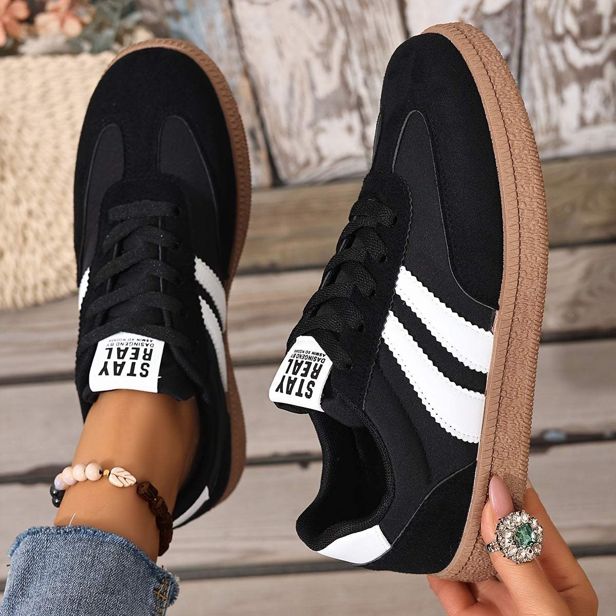 Black classic lace-up Sneakers