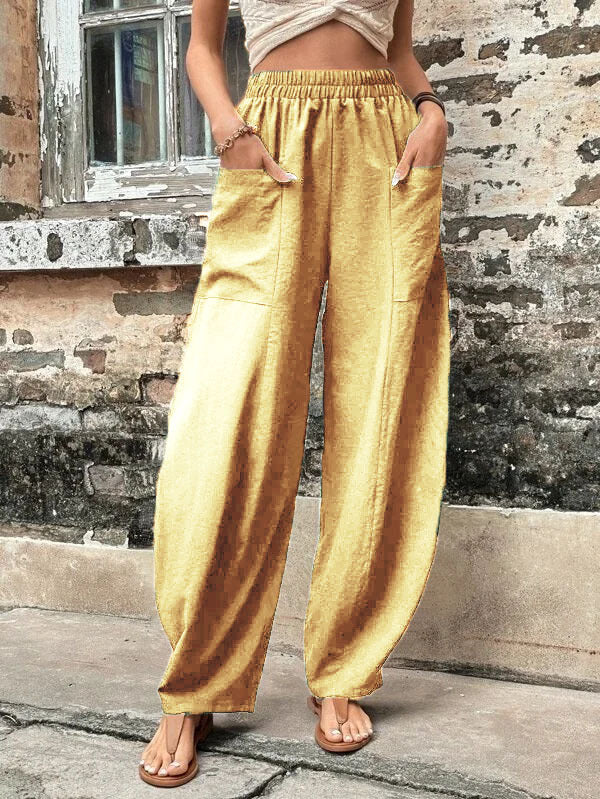 loose fit elastic-waist Pants