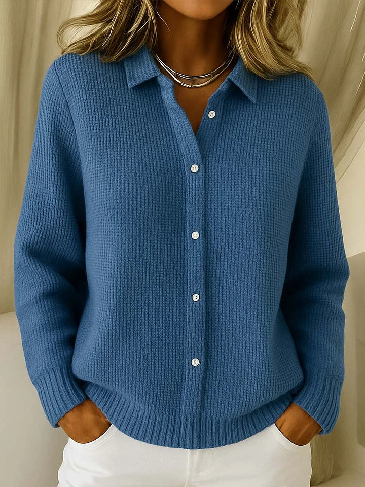 Blue Longline Knit Cardigan