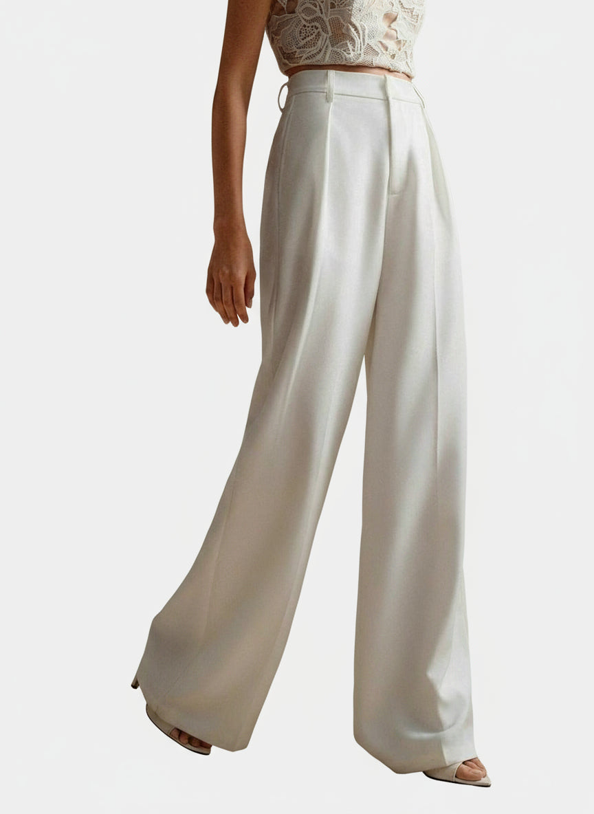 High Waist Wide Leg Tailored Pants Summer