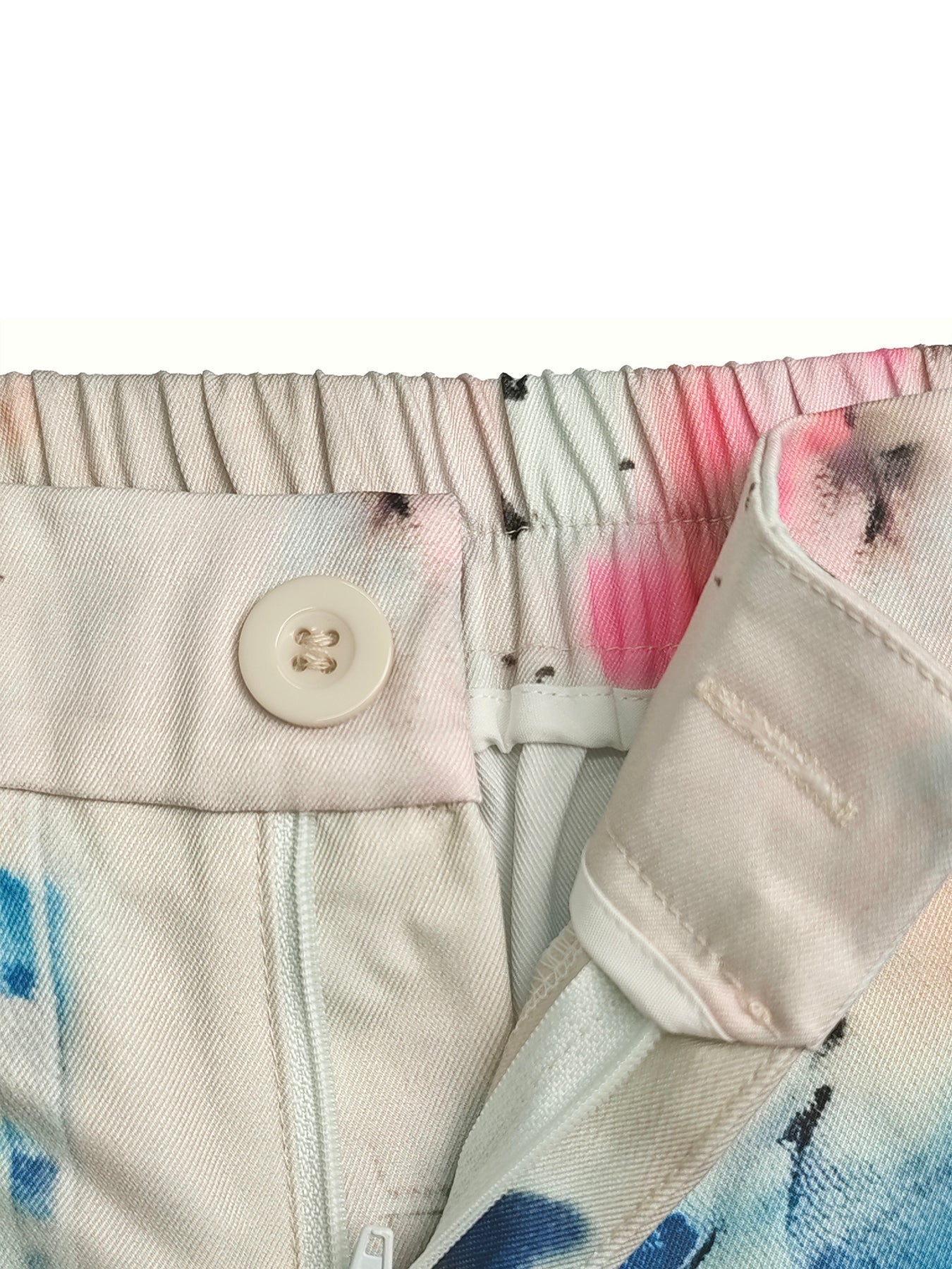 Light Grey Graffiti Print Wide-Leg High-Waisted Jeans