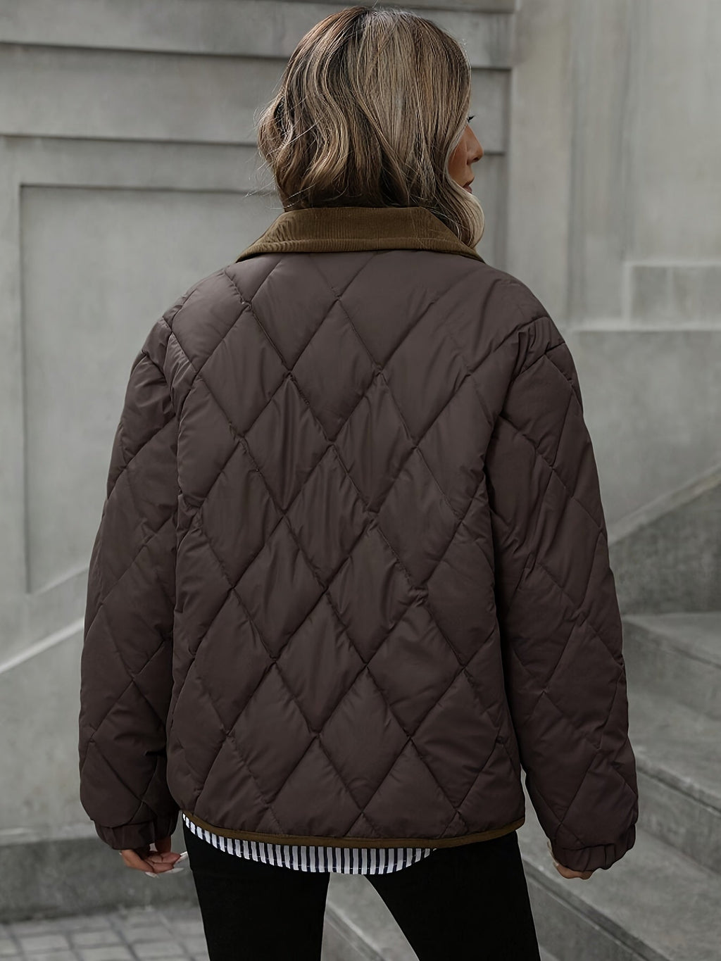Coffee Brown Quilted Jacket