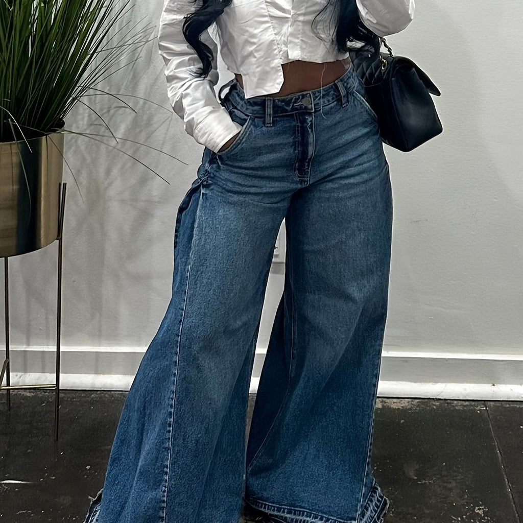 High-Waist Wide-Leg Flare Jeans