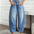 Faded Wash Barrel Jeans