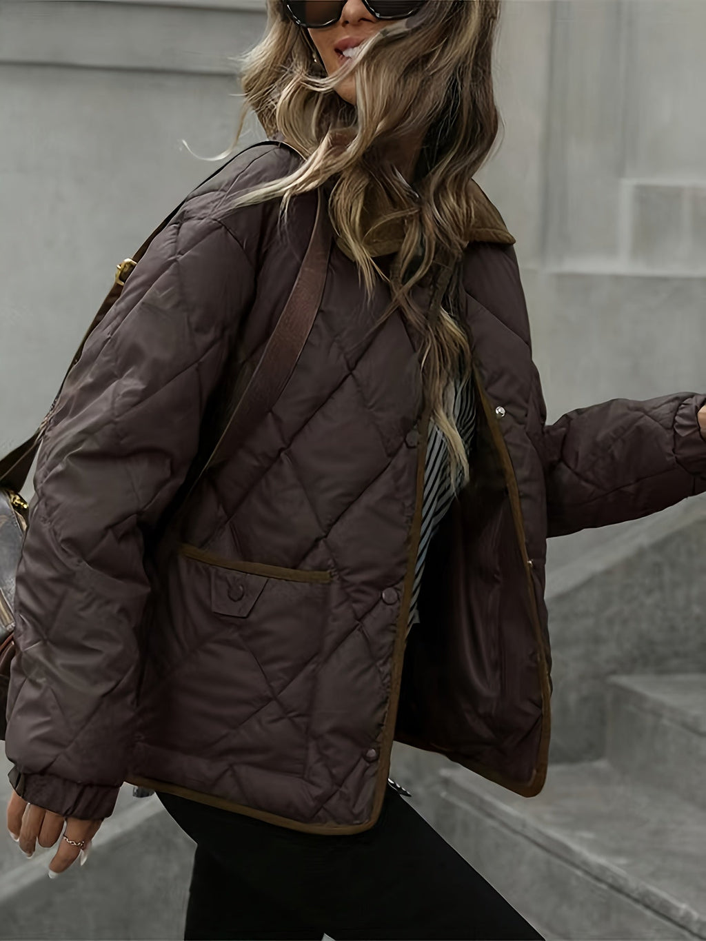 Coffee Brown Quilted Jacket