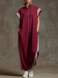 Striped Sleeveless Jumpsuit