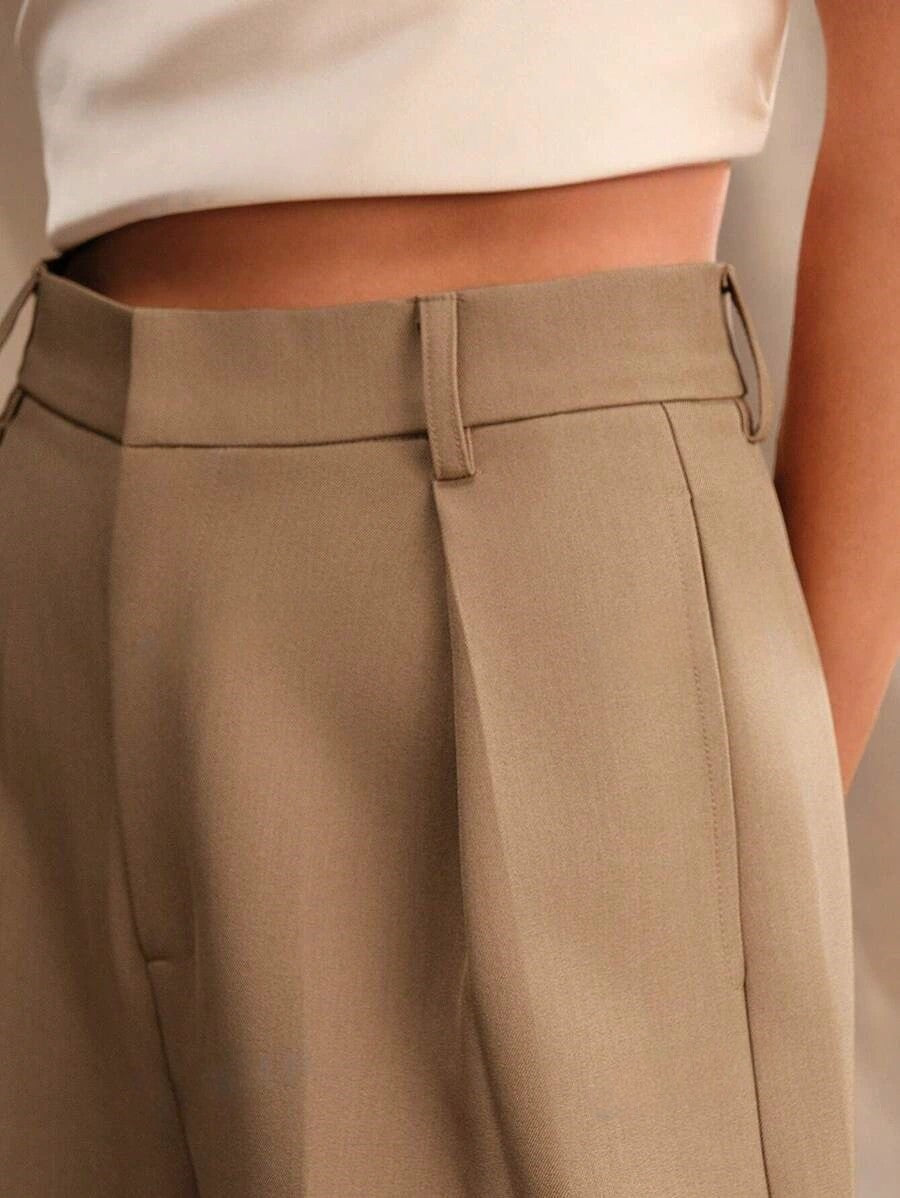 High Waist Wide Leg Tailored Pants Summer