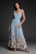 Floral V Neck Wedding Guest Maxi Dress Summer