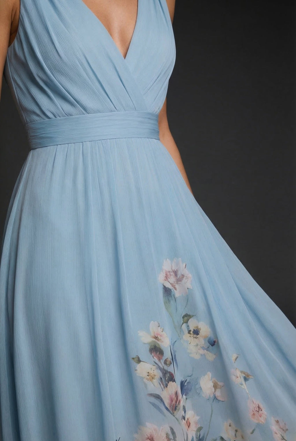 Floral V Neck Wedding Guest Maxi Dress Summer
