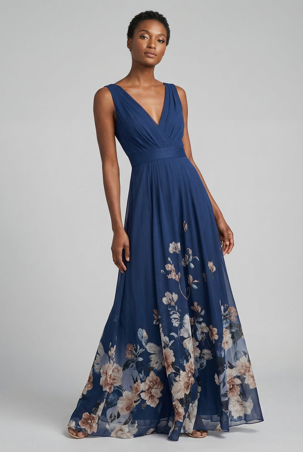 Floral V Neck Wedding Guest Maxi Dress Summer
