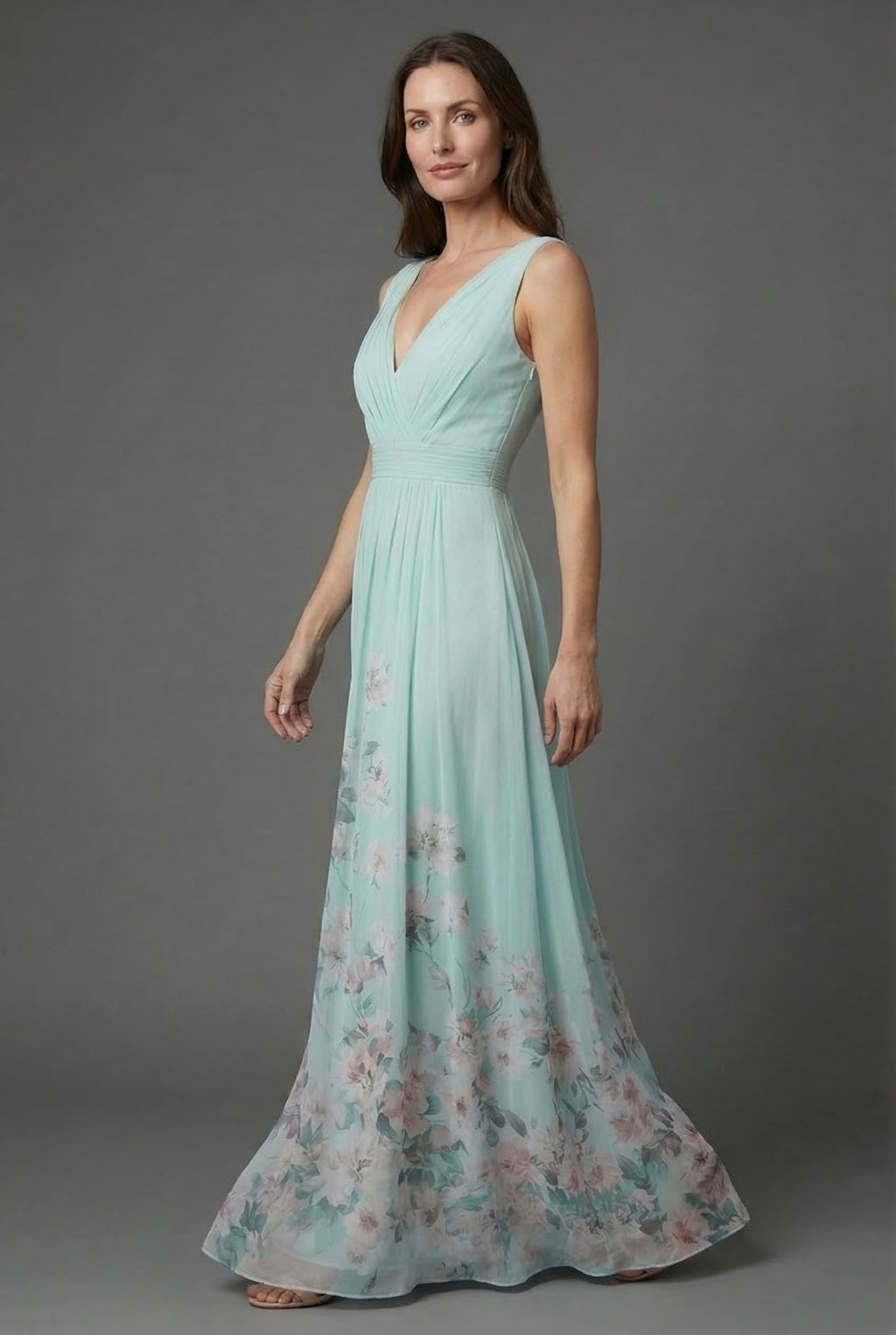 Floral V Neck Wedding Guest Maxi Dress Summer