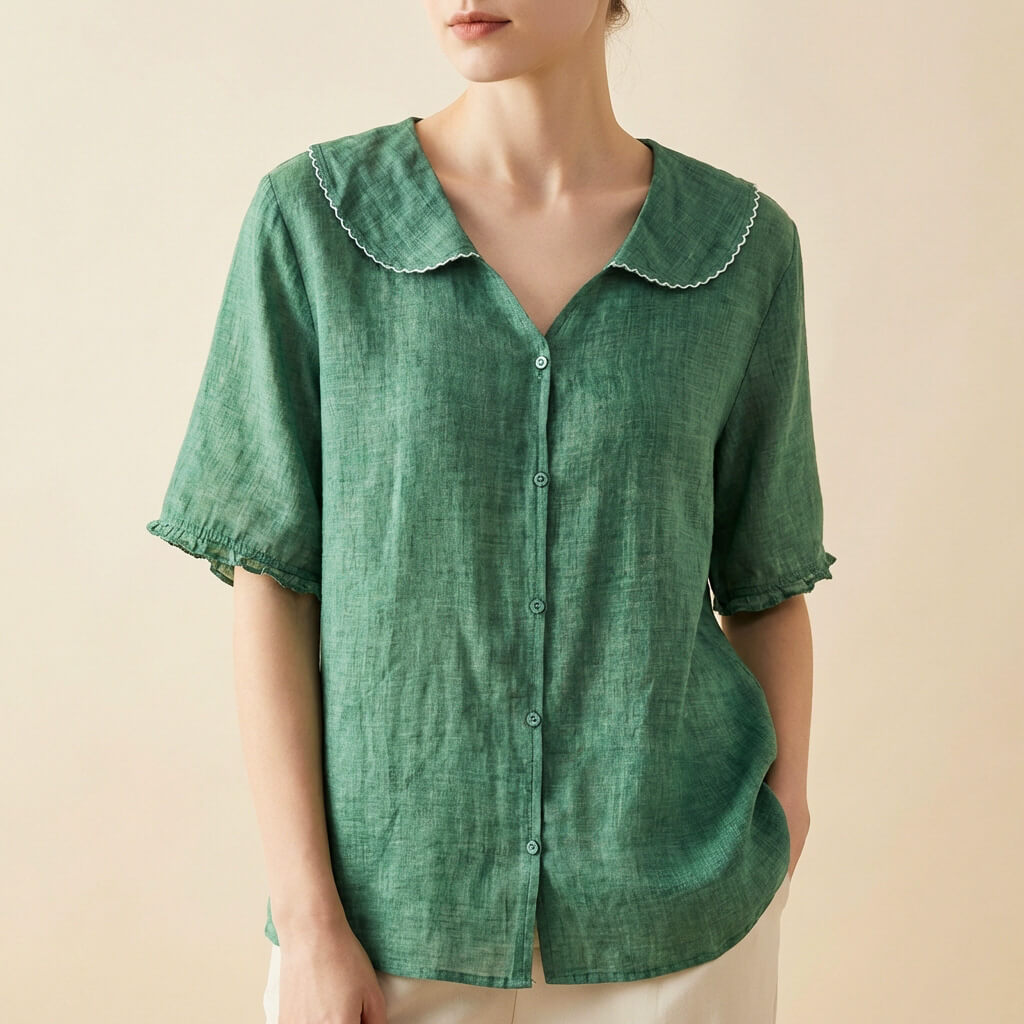 Clara Cotton-Linen Summer Blouse