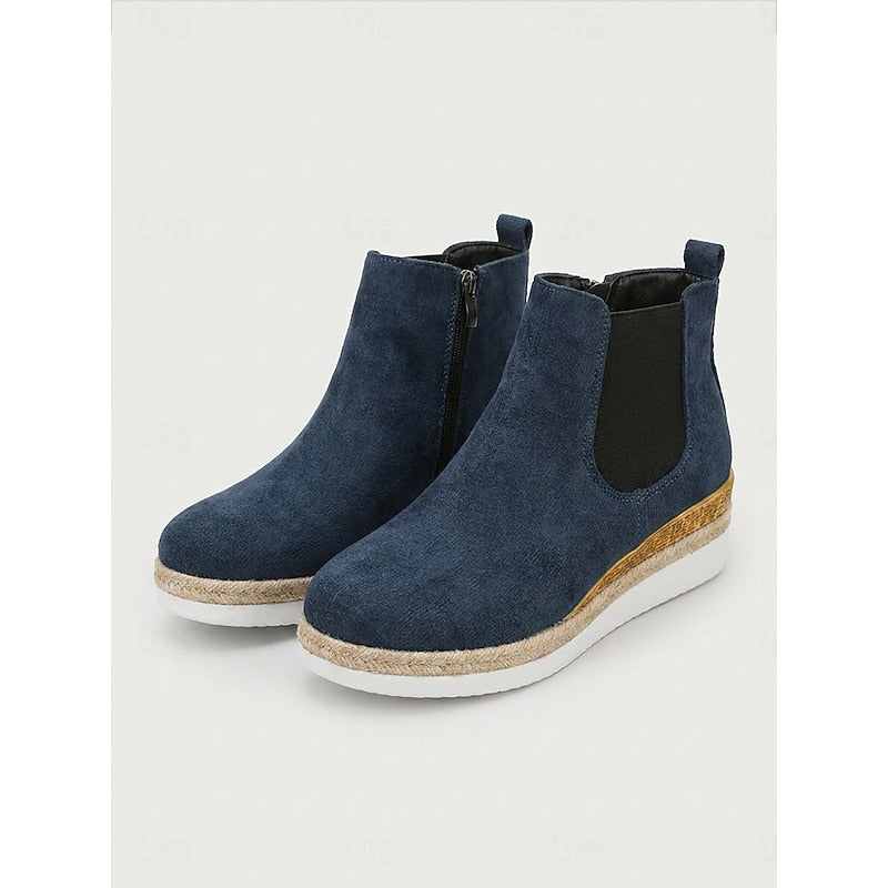 Blue wedge ankle Boots
