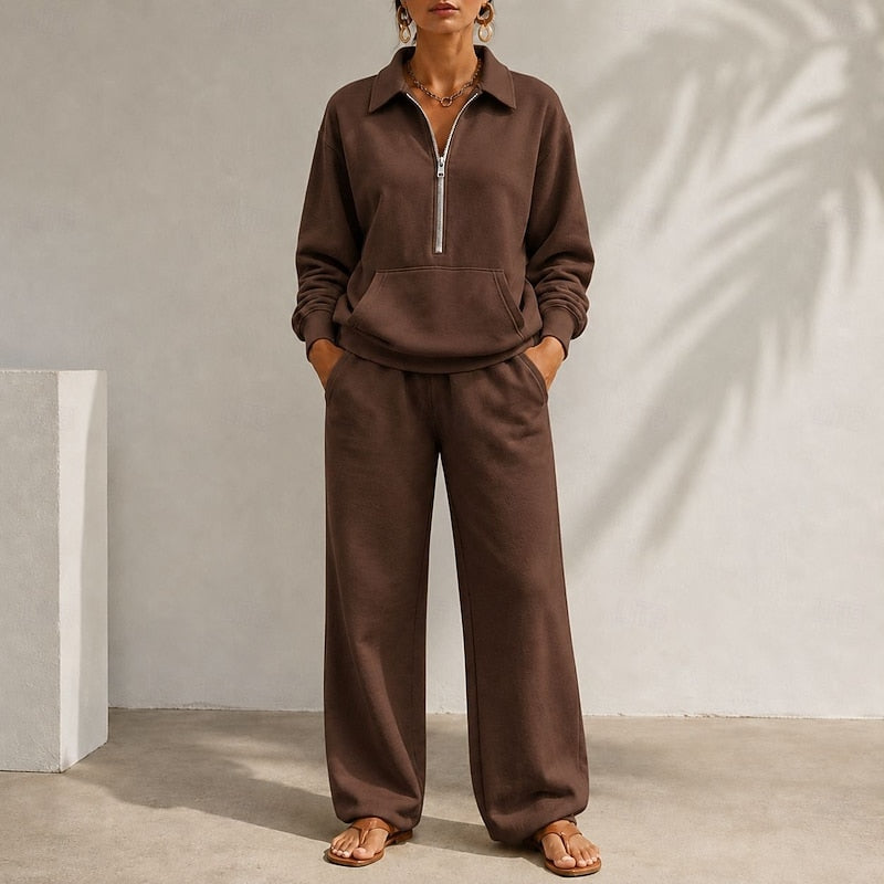 Relaxed Zip-Collar Co-ord Set