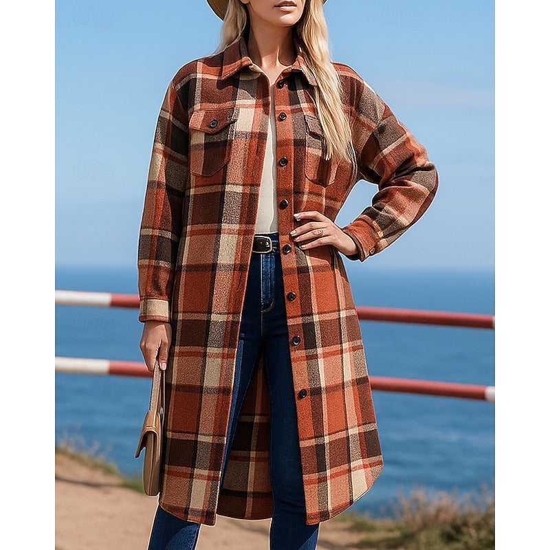 Red Checked Coat, front view
