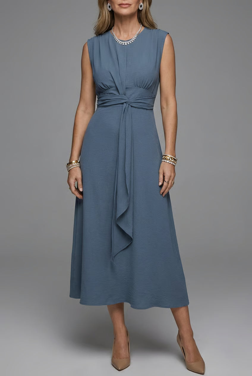 Women’s Sleeveless Round Neck Comfortable Midi Dress