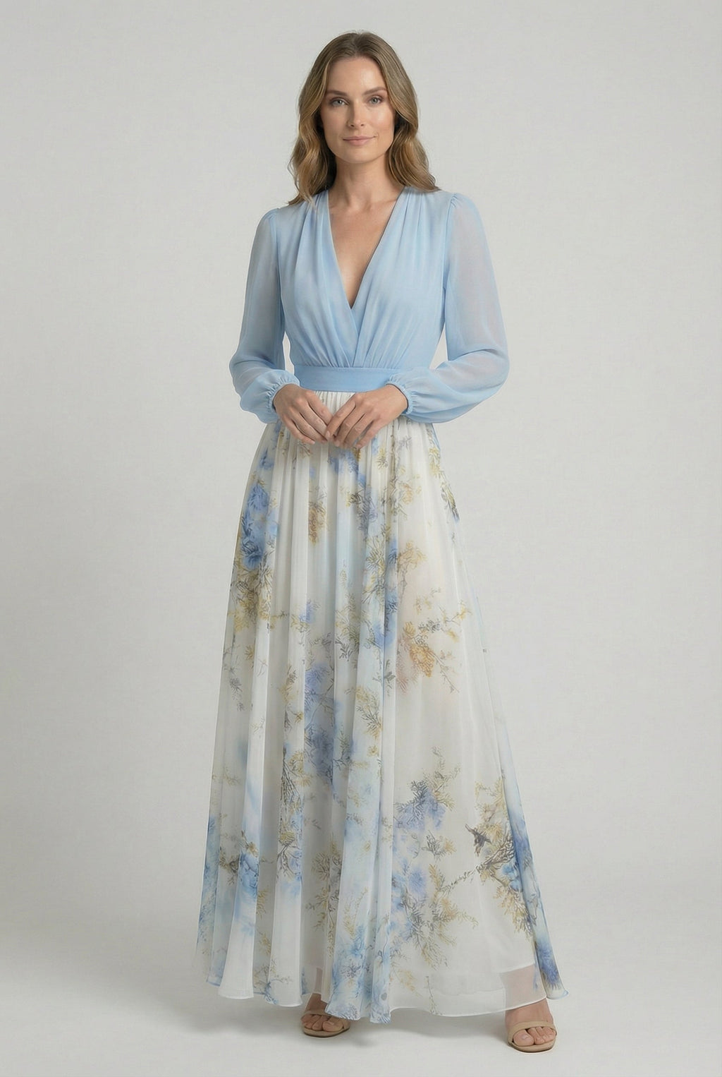 Women's Chiffon Floral Maxi Dress
