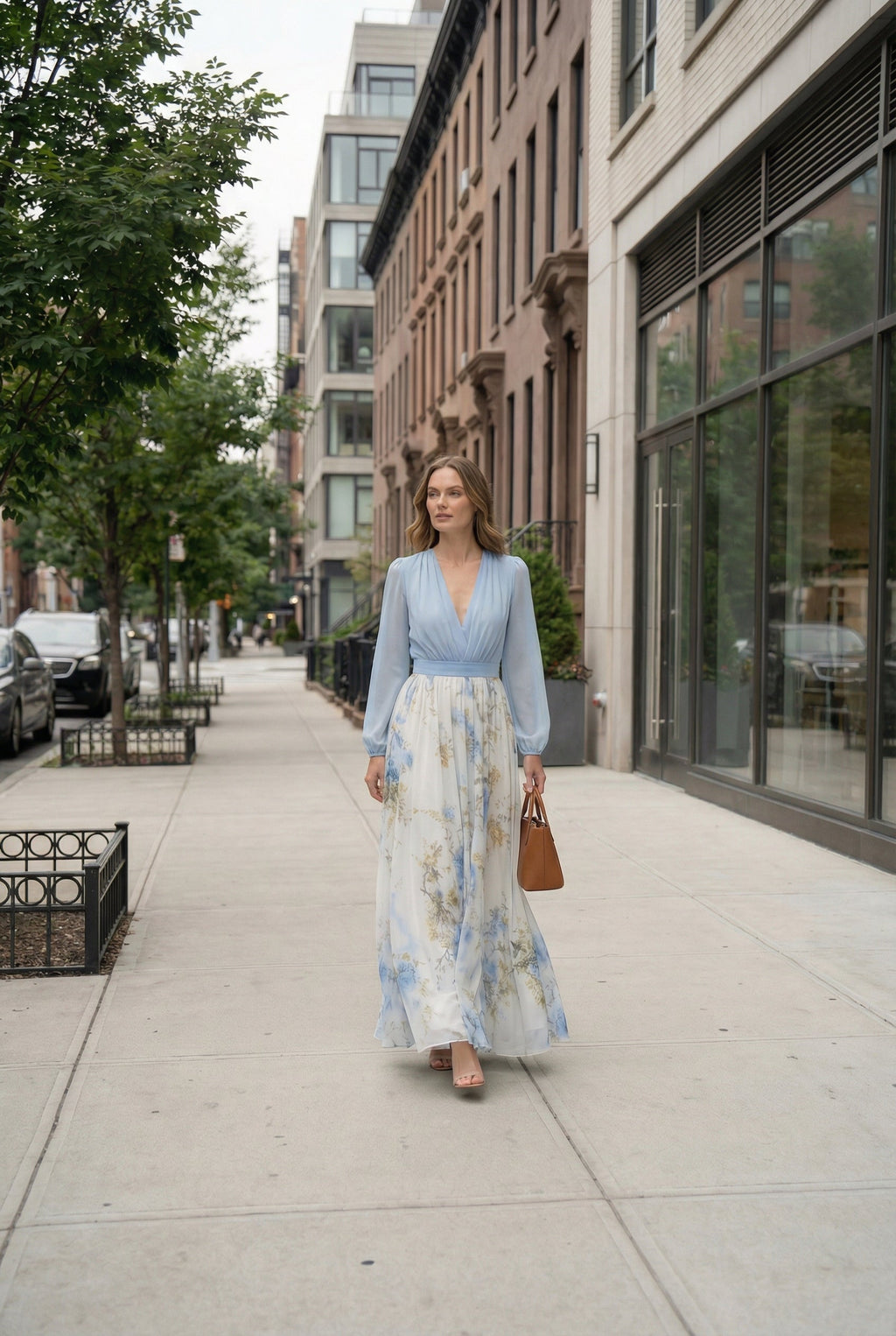 Women's Chiffon Floral Maxi Dress