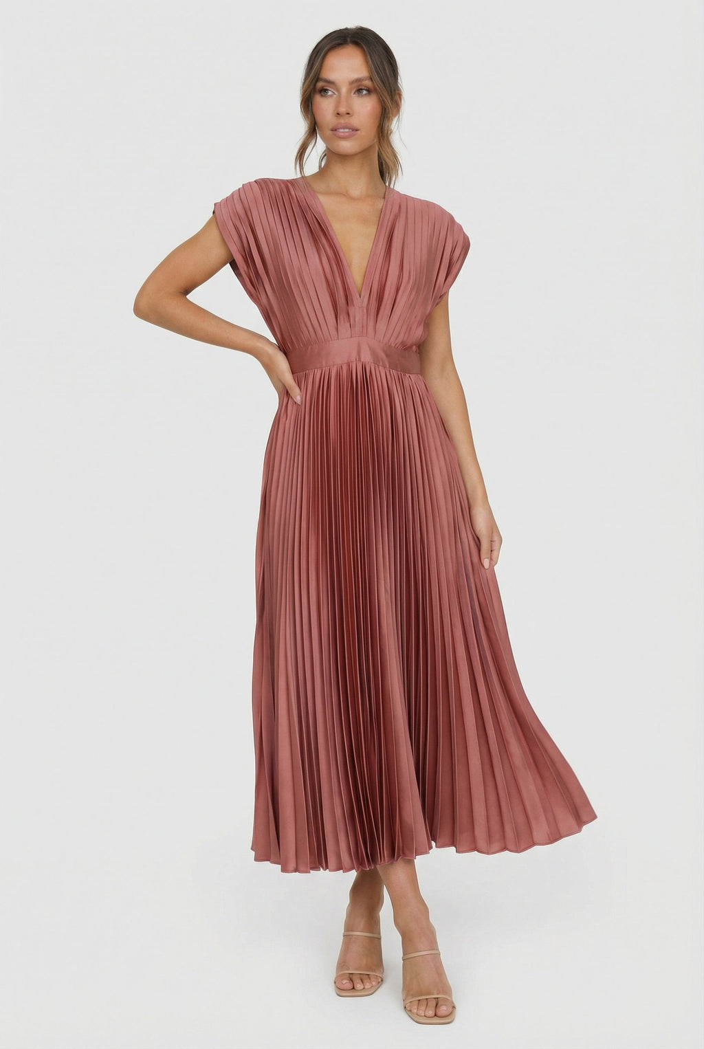 Pleated Sleeveless Maxi Dress Summer
