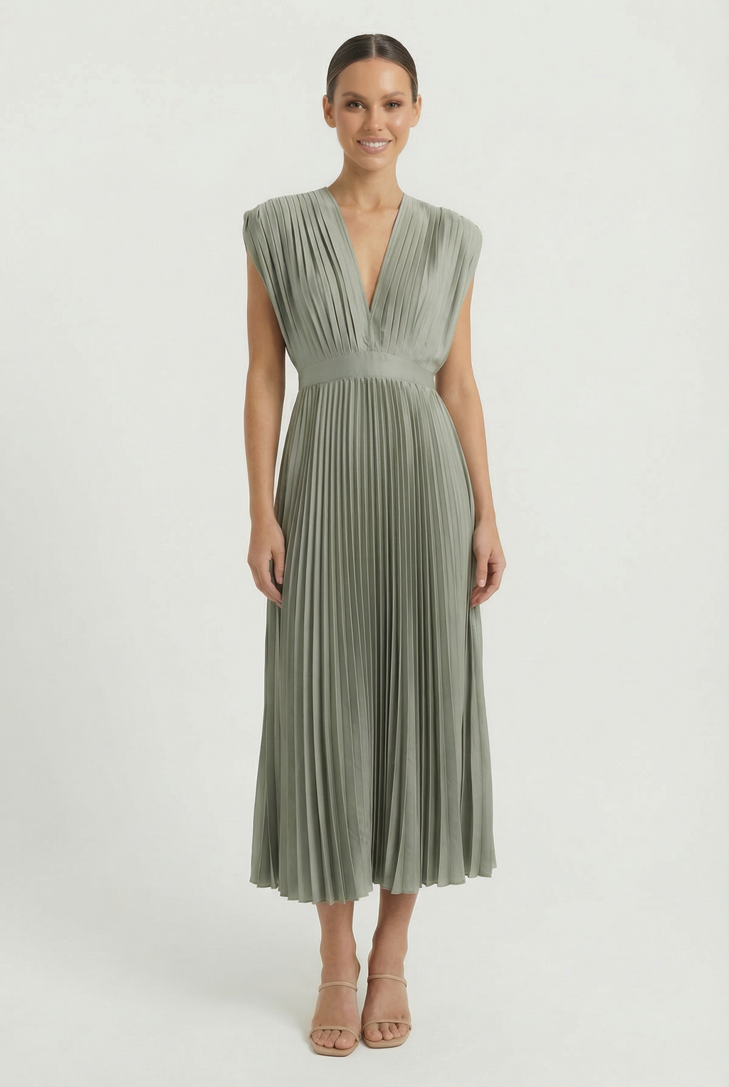 Pleated Sleeveless Maxi Dress Summer