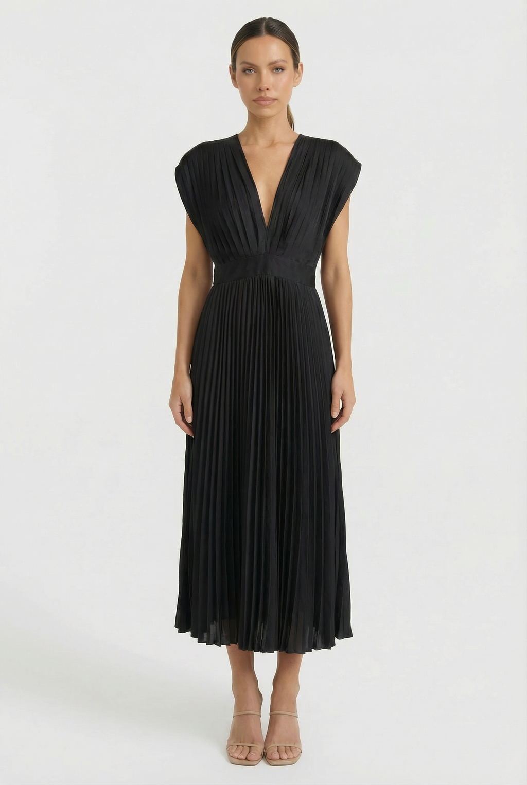 Pleated Sleeveless Maxi Dress Summer