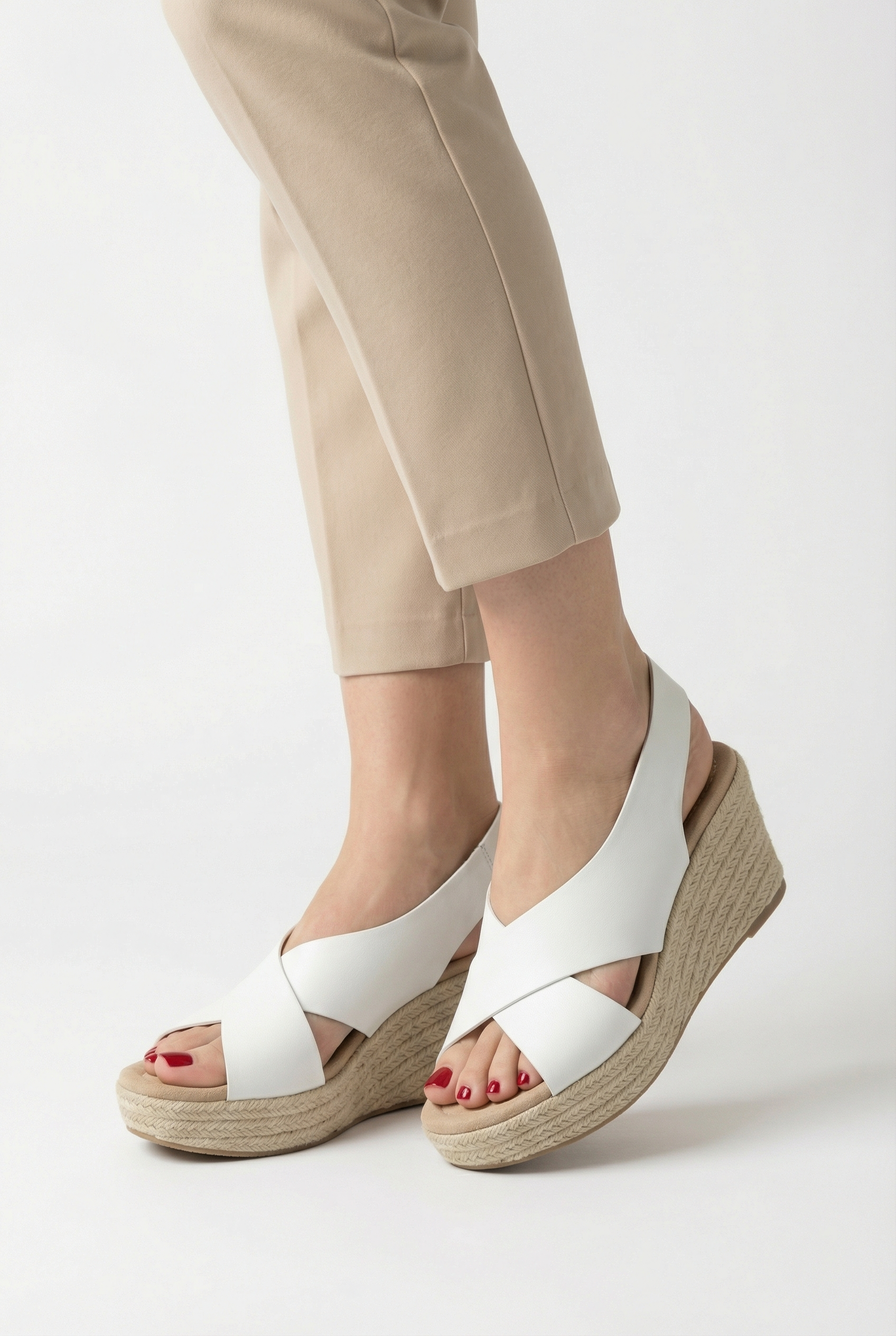 Women's Vegan Leather Open Toe Sandals with Adjustable Strap