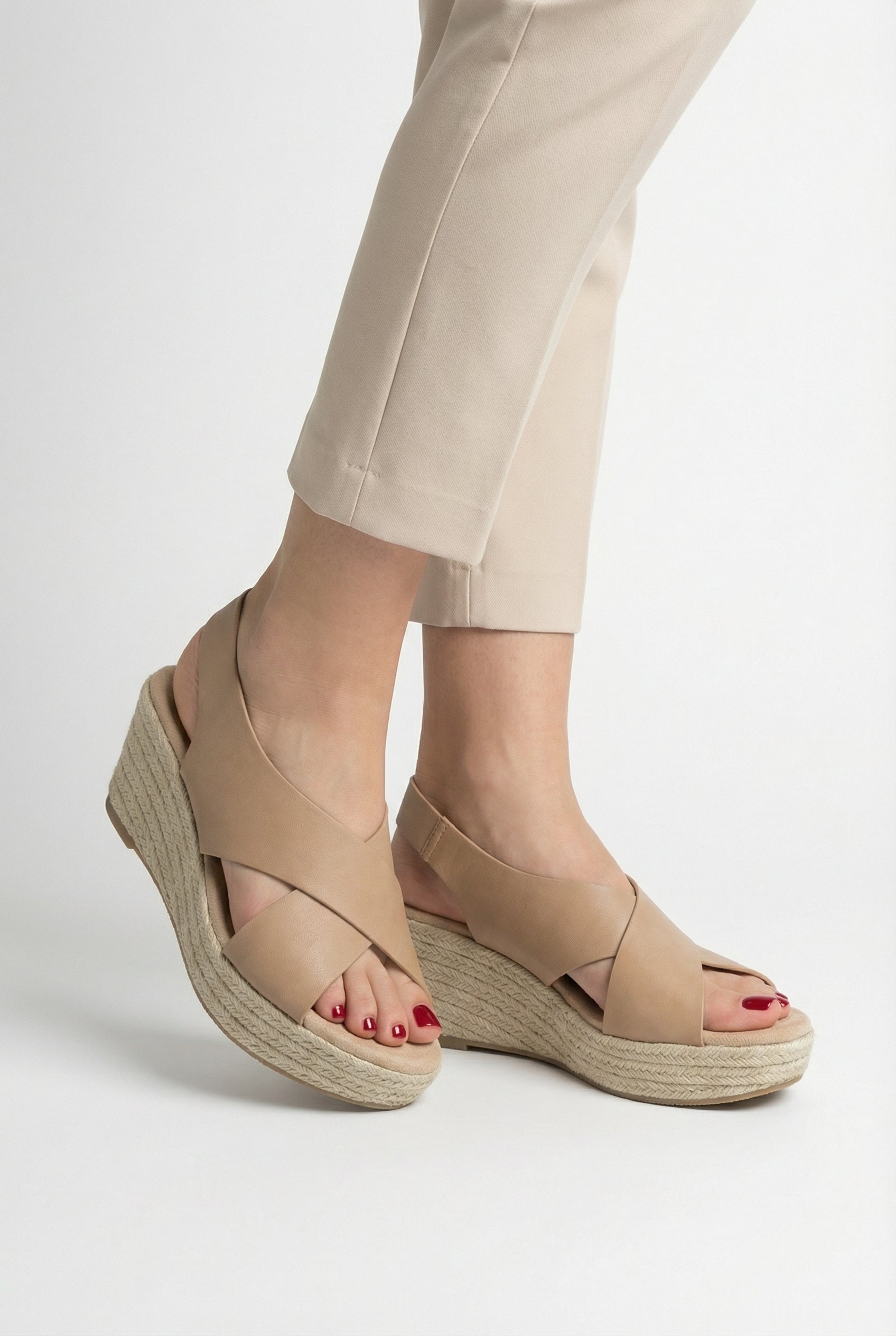 Women's Vegan Leather Open Toe Sandals with Adjustable Strap