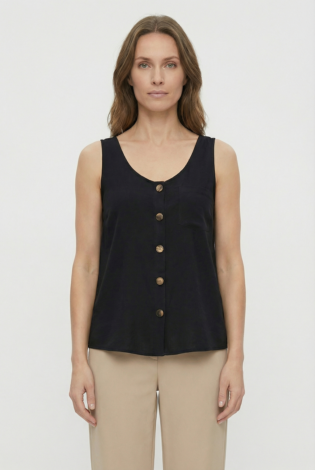 Women's  Soft Breathable Fabric Tank Top - Casual Loose Fit