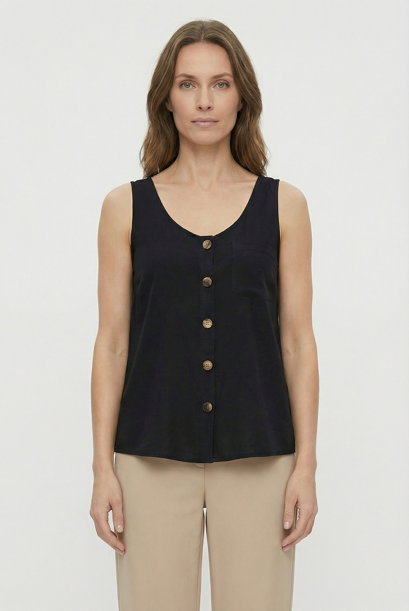 Women's  Soft Breathable Fabric Tank Top - Casual Loose Fit